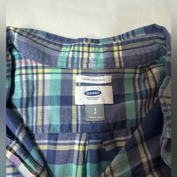 Mens Old Navy Plaid Slim Fit Long Sleeve Shirt - Picture 3 of 3